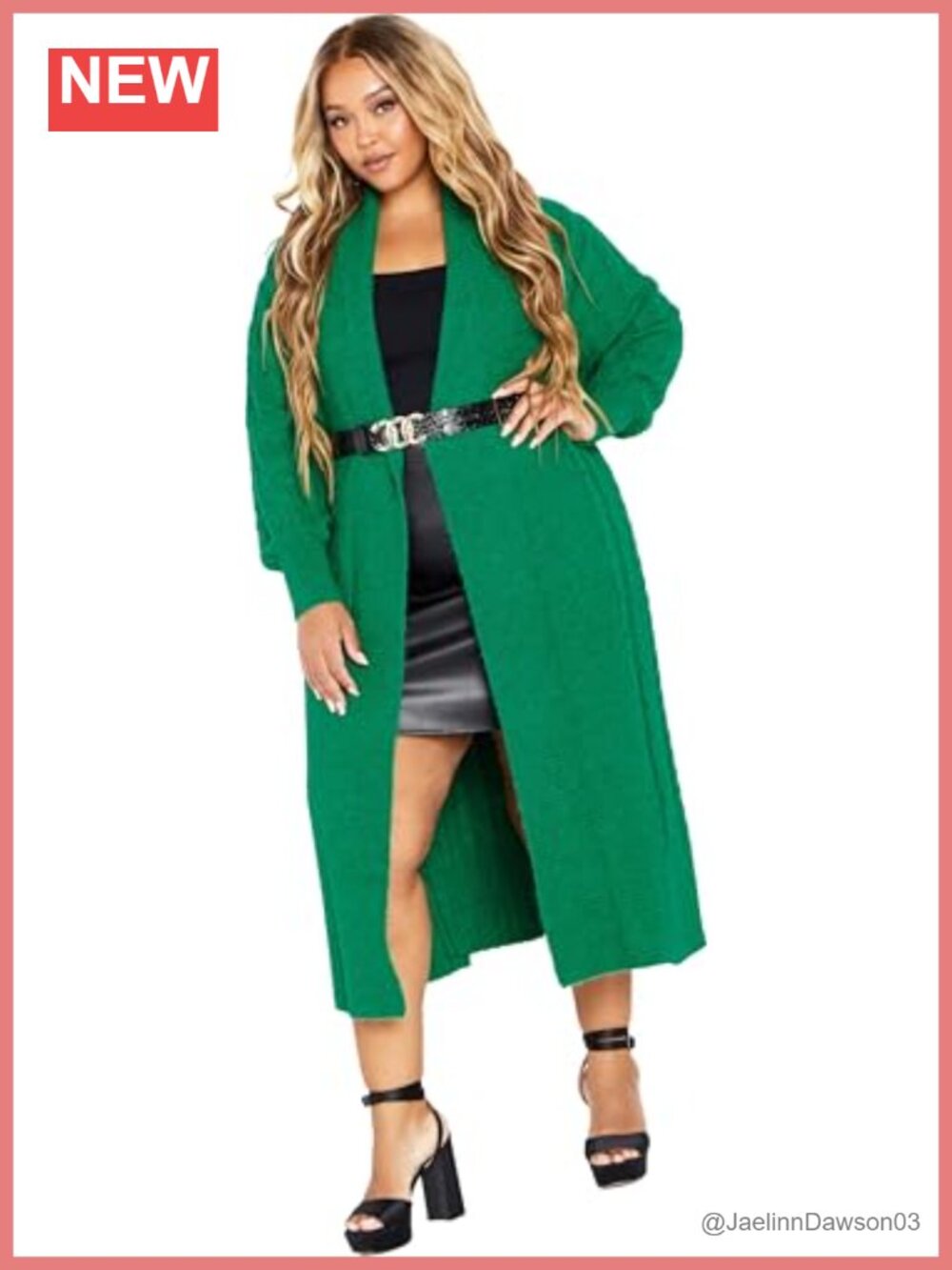 Plus Size Chunky Knit Open Front Midi Cardigan Sweater